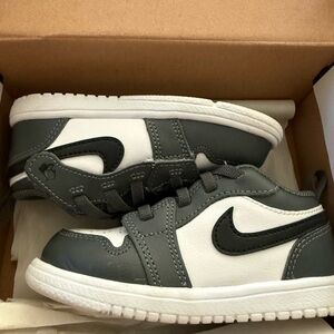 Jordan Kids Gray and White Sneakers